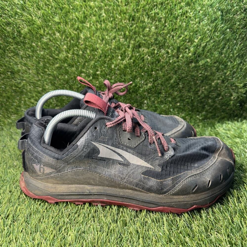 Altra Lone Peak 6 Trail Running Shoes Men's Size 9.5 Wide Black Burgundy Sneaker